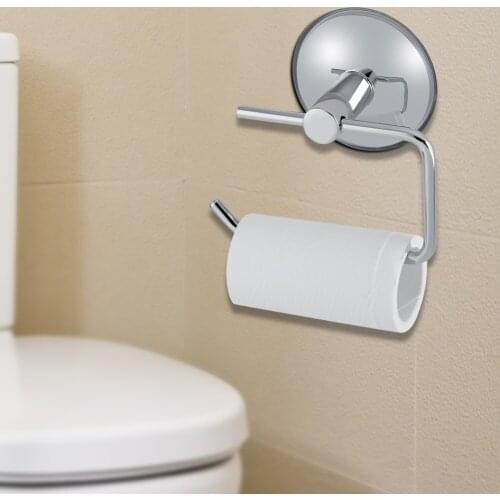 Stainless Steel Bathroom Toilet Suction Cup Paper Roll Holder Bar Wall-Mounted Rack Hot Sale