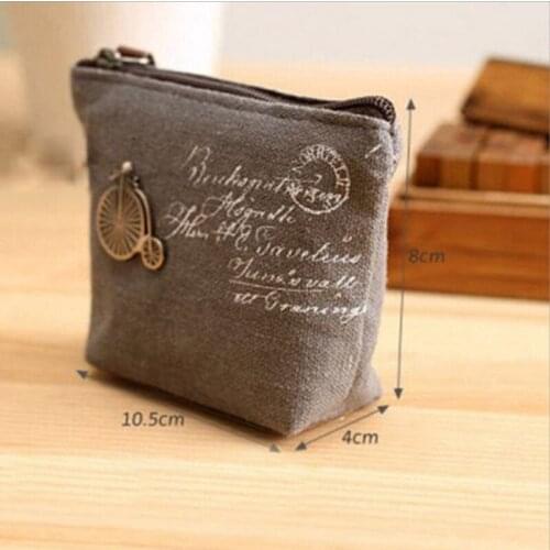 Cheapest Girls Mini Short Coin Holder Wallet Canvas Classic Retro Small Change Coin Purse Little Key Car Pouch Money Bag