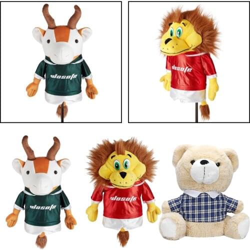 Novelty Animal Bear/Lion/Antelope Shaped Golf Club Driver Wood Headcover Protector Head Cover for 460 cc/ Fairway No.1 Drivers