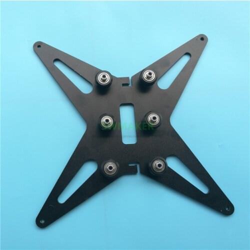 Black CR-10 All Metal Y carriage heated support base plate with wheels kit 300mm for Creality CR-10/CR-10S 3D printer 4mm thick