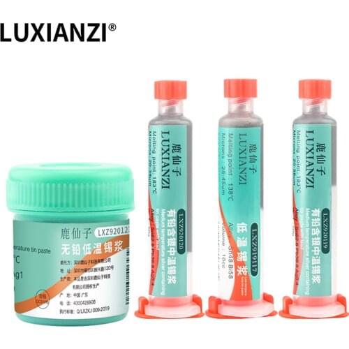 LUXIANZI Mid/Low Melt Solder Paste BGA Lead Free Soldering Iron Flux 138℃ 183℃ Tin Paste for SMD PCB Repair Flux De Soudure