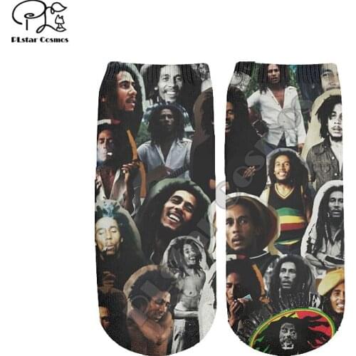 PLstar Cosmos Reggae Bob Marley Colorful HipHop NewFashion Casual 3DPrint Women/men/boy/girl Summer Autumn Short Ankle Socks s-3