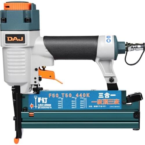Pneumatic Nail Gun 3-In-1 T50/F50/440K Carpenter Woodworking Air Stapler Finish Nailer Home Decoration Finishing Nail Tool