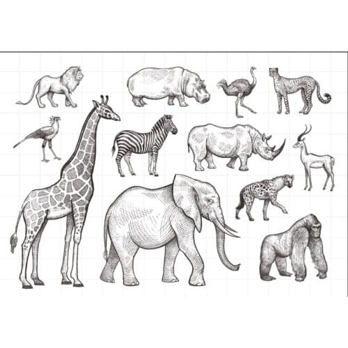 Animal world Transparent Clear Silicone Stamp/Seal for DIY scrapbooking/photo album Decorative clear stamp