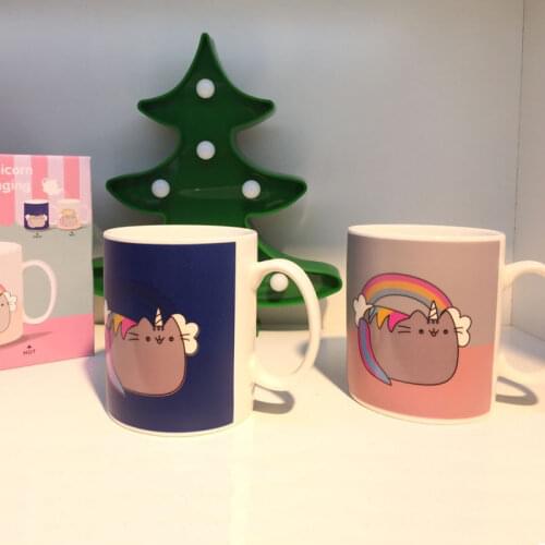 Clearance Sale Lovely Cat Heat Sensitive Coffee Mug Cup Milk Tea Mugs Porcelain Magic Color Changing Tea Cups Creative Gift