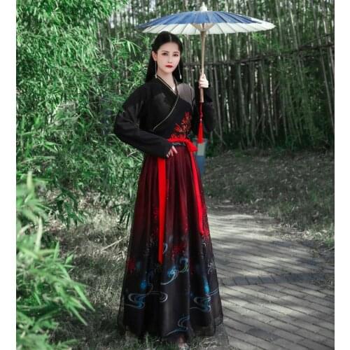 Plus Size 3XL Hanfu Dress Women Men Ancient Chinese Style Traditional Student Classic School Uniform WuXia Embroidery Costume
