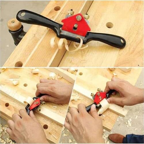 Adjustable SpokeShave with Flat Base and Metal Blade Wood Working Wood Craft Hand Tool with 4 PCS Planer Blade