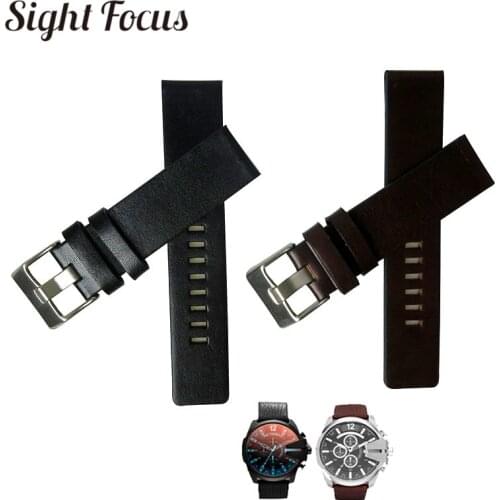Black Brown Watchbands for Diesel Leather Watch Straps for DZ7313 7322 7257 Bracelets Watches Bands 22 24 26 28 30mm Belts Clock