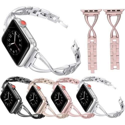 Essidi For Apple Watch Series 1 2 3 4 5 6 SE Women Men Bracelet Strap Loop 38 40 42 44MM Metal Wrist Band Correa For Apple Watch