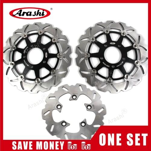 Arashi 1 Set SV 650 CNC Floating Front Rear Brake Disc Brake Rotors For SUZUKI SV650 2003 2004 2005 2006 2007 2008 2009 2010