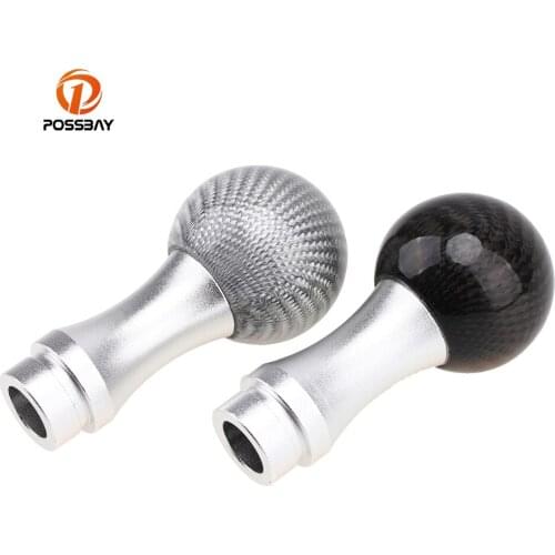 POSSBAY Carbon Fiber Manual Gear Stick Shift Shifter Knob Lever Waist Type Universal for Audi Ford Honda VW BMW