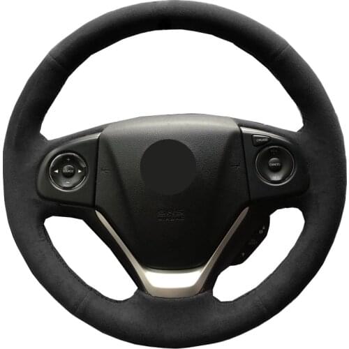Hand Sewing Car Steering Wheel Cover Wrap Volant Suede For Honda CR-V CRV 2016 2015 2014 2013 2012 Braid on the Steering wheel