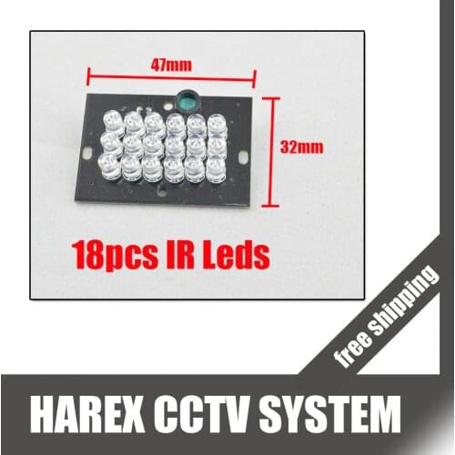 Security IR leds for cctv camera 18 LED F5 IR Infrared Illuminator Board Plate . Free Shipping