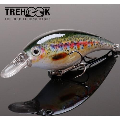 TREHOOK 6cm 10g Bionic Crankbaits Fishing Lure Artificial Bait Pike Wobblers Fishing Minnow Lures Vivid Motion Croatian Egg