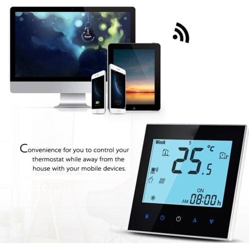 Smart Thermostat Water/Gas Boiler Temperature Remote Control Household Temperature Controller Can Google Home, Alexa White Color