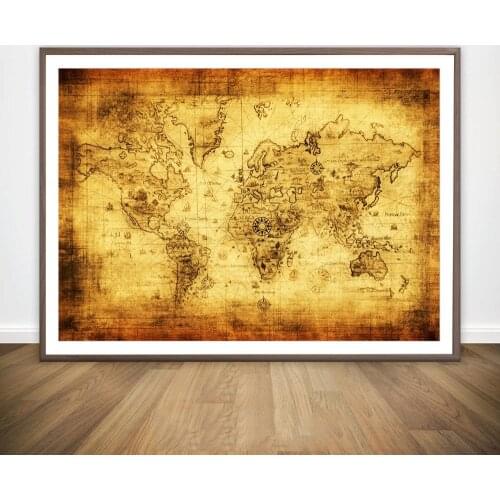 Vintage Cloth Globe Old World Nautical Map Wall Art Paint Wall Decor Canvas Prints Canvas Art Poster Oil Paintings No Frame