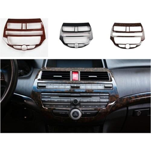 1pc ABS carbon fiber grain or wooden grain Central control panel decoration cover for 2008-2013 HONDA Accord 8 MK8