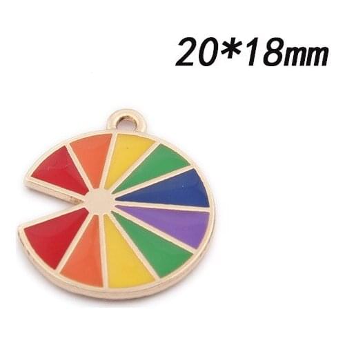 10pc DIY enamel alloy charms small pendant for earrings bracelet key chain ornaments fittings matching heart seven-piece board
