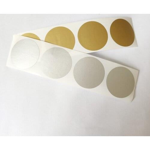 100PCS 31.5mm Round Gold Or Silver Scratch Off Stickers For DIY Game Card Made