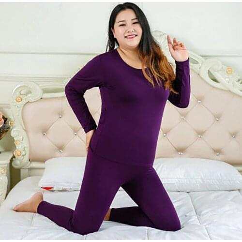 2019 Womens Thermal Underwear Set Fleece Long Johns For Women Sexy Lingerie Slim Warm Underwear Ropa Mujer Invierno Plus Size