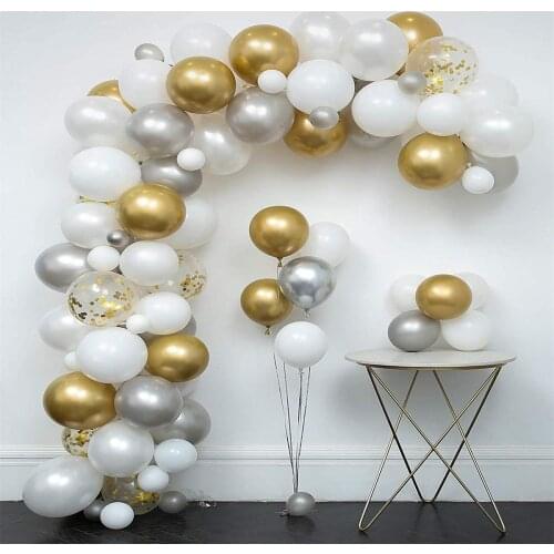 62pcs Pastel Gray White Balloon Garland Kit Metallic Silver Aluminium Foil Balloon Wedding Birthday Party Baby Shower Decoration
