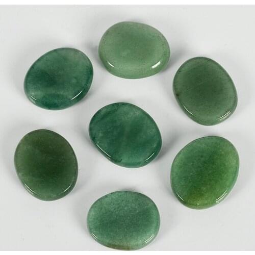 7 pieces/lot Natural Green aventurine palm stone 30*22 mm crystal quartz slice Chakra Tumbled stone Reiki Healing energy