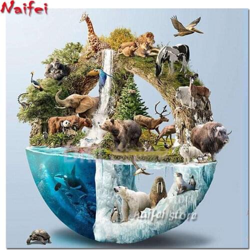 5D DIY Full Diamond Painting Animals collection,elephant, whale, polar bear Diamond Embroidery 3D Cross Stitch Home Decor Gift