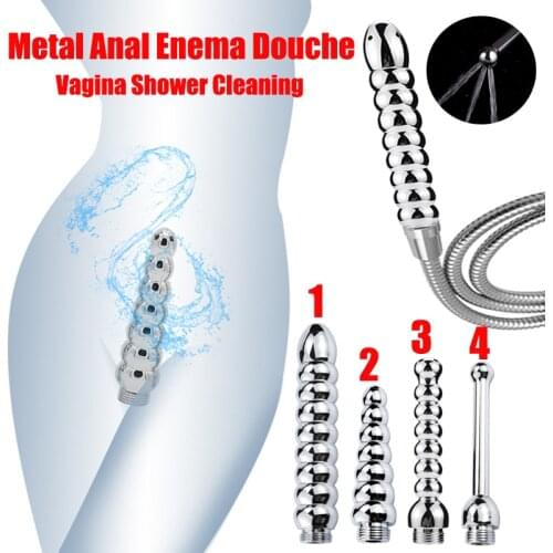 Anal Douche Enema Cleaning Toilet Nozzle Bidet Faucets Vaginal Anal Cleaner Enemator Metal Butt Plug Anus Dilator Anal Sex Toys