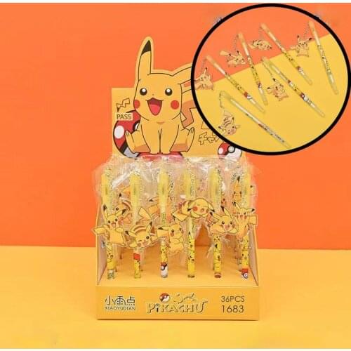 Anime Peripheral Pokemon Elf Ball Pendant Gel 0.5mm Pen Cute Baby Pikachu Acrylic Pendant Pen Kawaii School Supplies