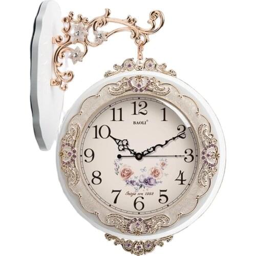 Large Wood Wall Clock Double-sided Living Room 3d Silent Creative Art Home Decoration Modern Wall Watch Duvar Saati Decor SC372