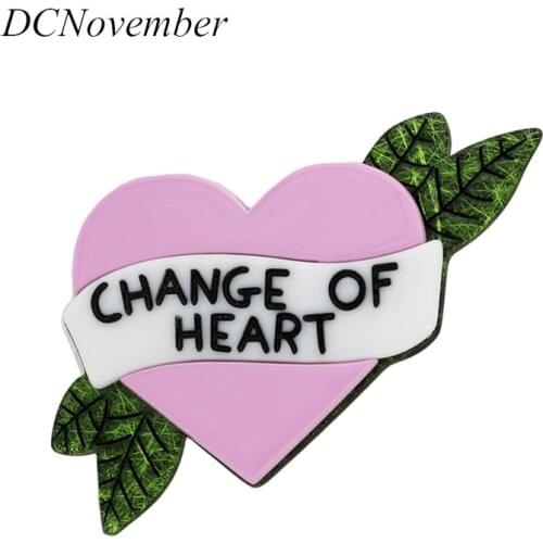 Love Brooches Change Of Heart Brooch Pin Resin Acrylic Brooches Pins Fashion Dress Accessory Jewelry DCNovember