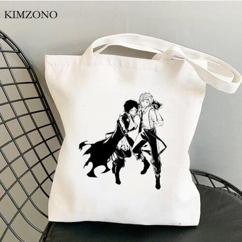 Bungou Stray Dogs shopping bag jute bag grocery handbag bolsas de tela cotton recycle bag bag reusable shoping sac tissu