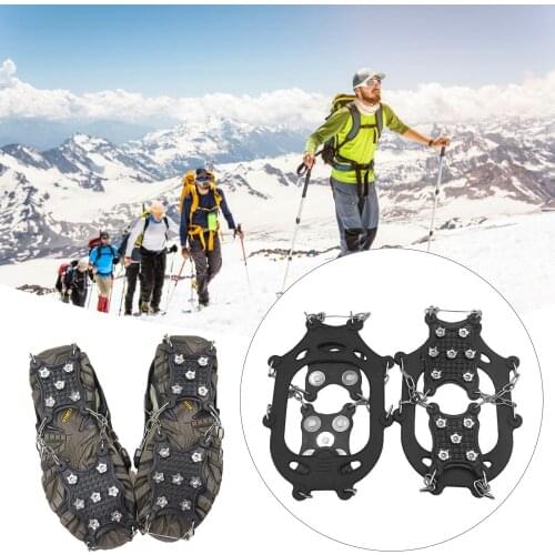 12 Teeth Outdoor Winter Climbing Crampons Snow Skid Shoe Covers Ice Fishing Snow Shoes Manganese Steel Shoe Covers