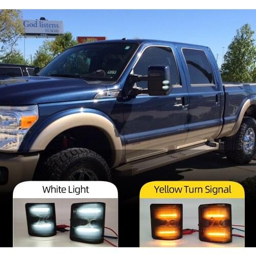 CSCSNL 2pcs For Ford F250 F350 F450 F550 2008-2016 LED Car Light Smoked Lens Amber LED Side Mirror Marker Lamps