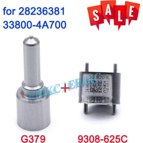 ERIKC Control Valve 9308-625C+Nozzle H379 G379 Diesel Injector Overhaul Repair Kits 7135-576 for Hyundai 28236381 33800-4A700