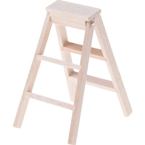 G 6*3 cm Dollhouse Miniature Furniture Doll Wooden Ladder toy Nude