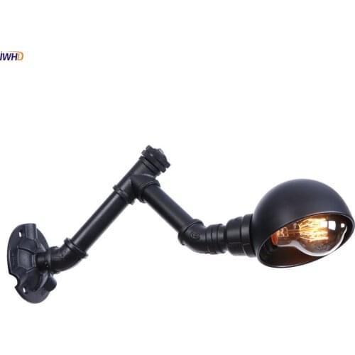 IWHD Iron Vintage LED Wall Lamp Fixtures Home Bathroom Light Retro Iron Water Pipe Wandlamp RH Bedside Living Room Luminaire