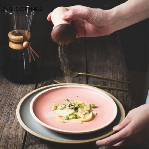 Nordic Ceramic Round Dinner Plate Restaurant Serving Tray Western Food Spaghetti Plates Cake Steak Dishes Kitchen Tableware