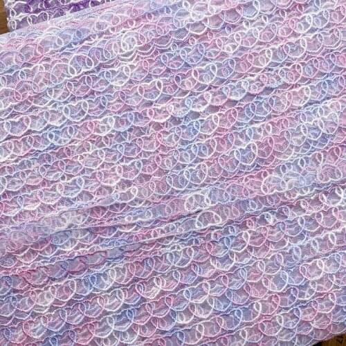 3Yards Gradient Love Embroidery Lace For Garment Accessories Handmade Sewing Women Dress Doll Decorarion Supplies