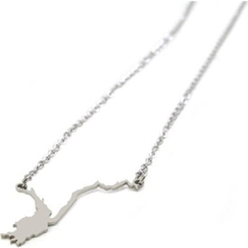 Hot Fashion Stainless Steel Adirondack Lake Map Pendant Necklace Holiday Gift Women Pendant Necklace
