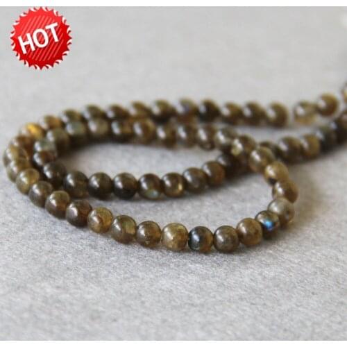Min Order1) 6mm Fashion Natural Indian Labradorite Stone Flash Round Beads Light Stone Fashion Jewelry Making Design Wholesale