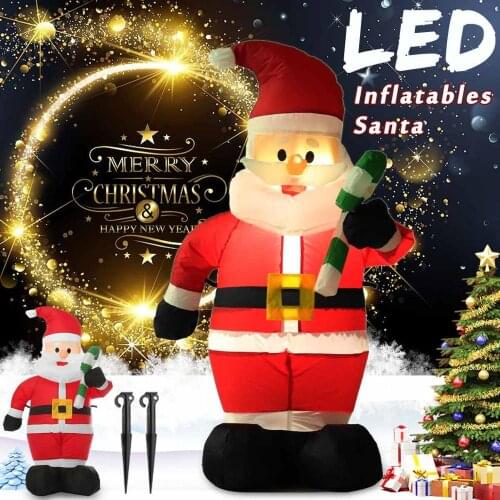 Inflatable Santa Claus Christmas Outdoor Toys Decor 1.8M Christmas Santa Inflatable Model Doll LED Night Light Figure For Xmas