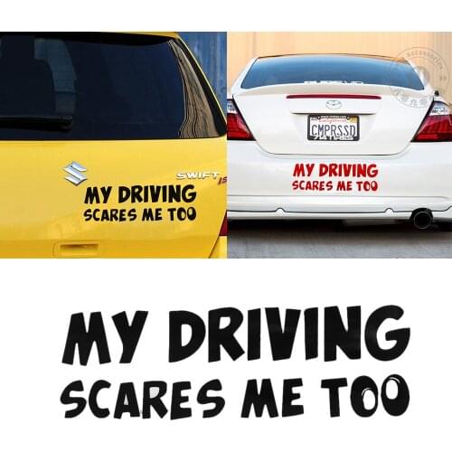 Funny KKs MY DRIVING SCARES ME TOO Sticker Car Decal Pvc 20cm X 6cm