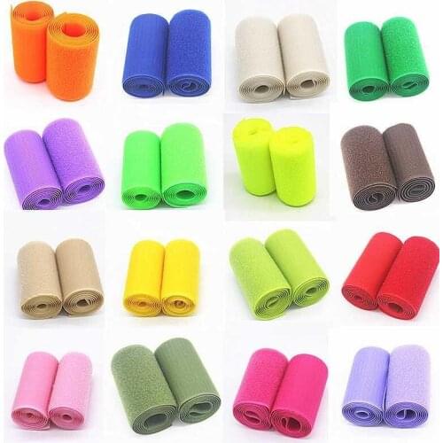 25M 100mm Width DIY Nylon Colorful Velcro With Hook Loop Sew On Sticker Strap Couture Clothing Accessories Tactical Equipment