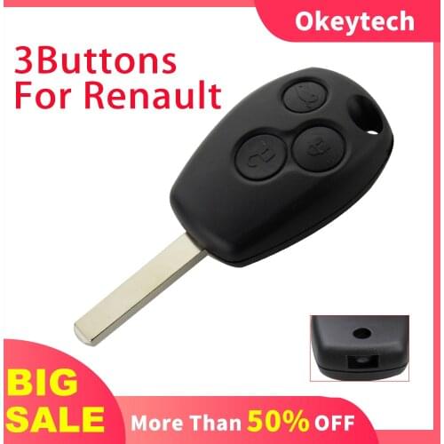 OkeyTech 3Buttons Replacement Car Remote Key Shell For Renault Clio Modus Vauxhall Movano Vivaro 2005-2012 Case Fob Uncut Blade