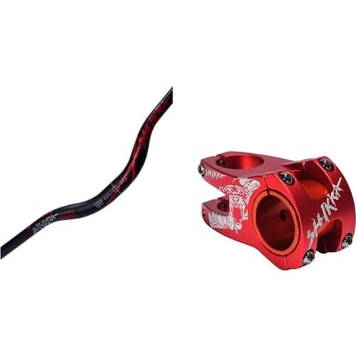 SHIKRA 1 Pcs Bicycle Handlebar Bike Riser Handle Bar 31.8X785mm & 1 Pcs Bike Bicycle Stems 50mm