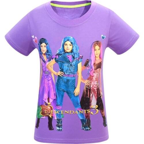 Girls Short Sleeve Top Baby girl tee shirt children t shirt queen of mean Descendants 3 Kids Clothes t-shirt believe in yourself