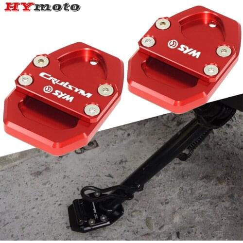 Motorcycle CNC Kickstand Foot Side Stand Extension Support Plate Enlarger Pad For SYM CRUISYM 300 GTS 300i Joymax Z300 GTS300i