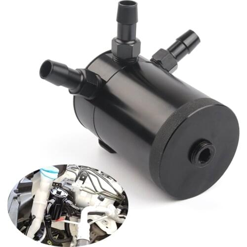 Universal Racing Baffled 3 port Oil Catch Can Tank Air Oil Separator with removable valve 3-hole oil kettle