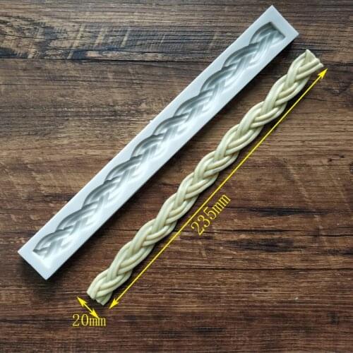 High quality strip knit cake edge decoration tool Rope silicone mould